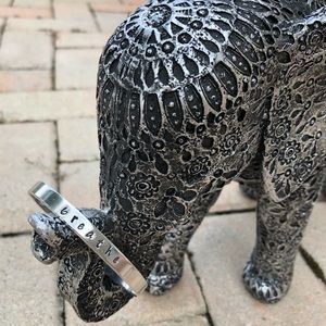 Hand Stamped BREATHE Inspiration Bracelet Cuff